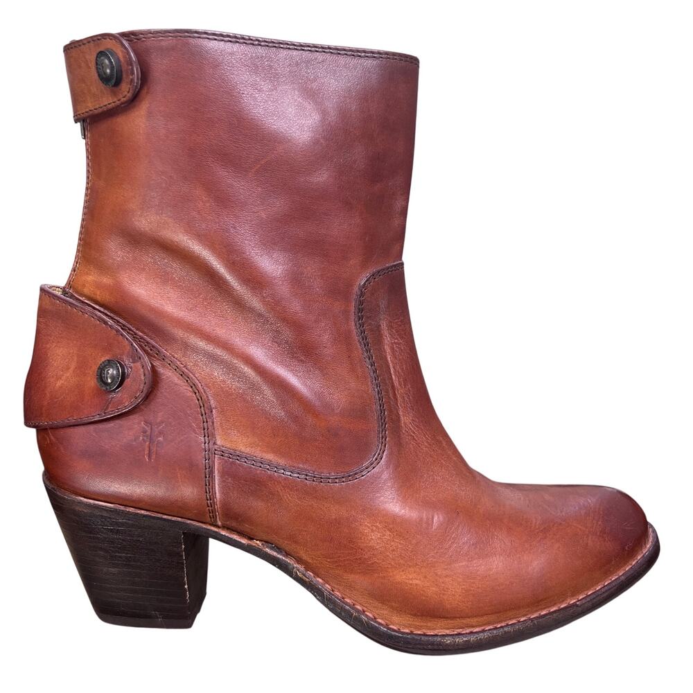 Frye Women’s Judith Double Zip Brown Ankle Boots Size 10 B